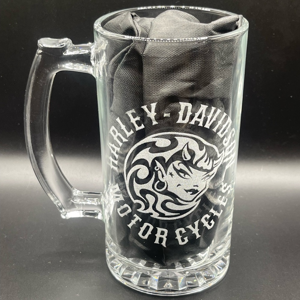 Harley Davidson Motorcycles Beer Mug 24oz | Custom Biker Barware